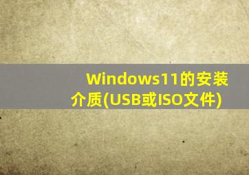 Windows11的安装介质(USB或ISO文件)