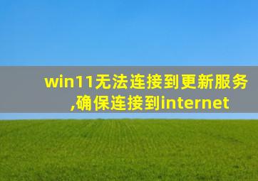 win11无法连接到更新服务,确保连接到internet