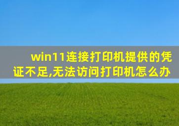 win11连接打印机提供的凭证不足,无法访问打印机怎么办