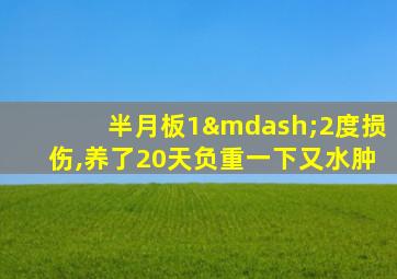 半月板1—2度损伤,养了20天负重一下又水肿