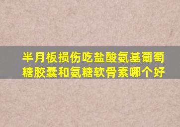 半月板损伤吃盐酸氨基葡萄糖胶囊和氨糖软骨素哪个好